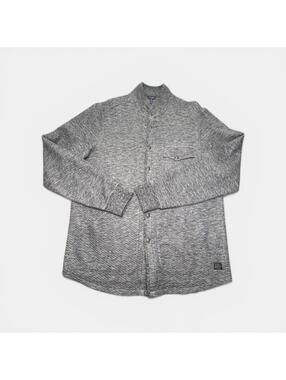Good Man Brand Men’s XXL Gray Marled Snap Front Mock Neck Shirt Jacket